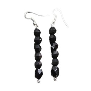 Elegant Black Beaded Earrings